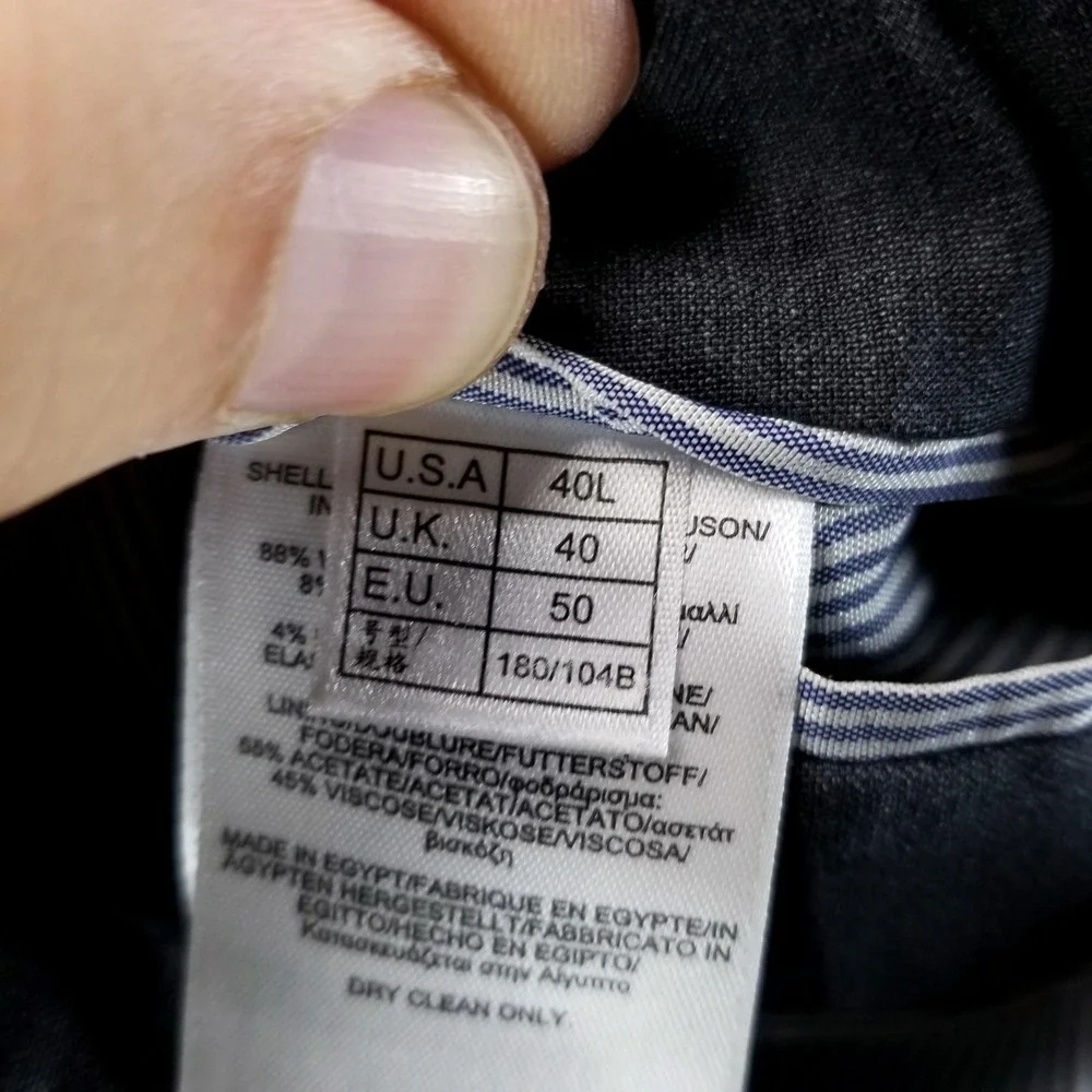 Brooks Brothers Suit Jacket‎ Mens 40L Gray Explorer Regent Fit Stretch 2 Button